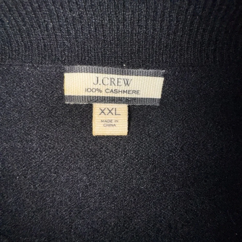 J.Crew Sweater Men 2XL Pullover Black Cashmere Knit Crew Neck Outdoor XXL Luxury